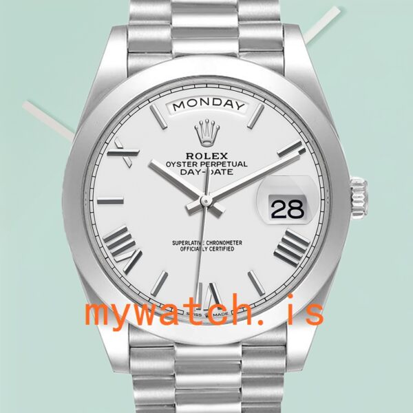 Rolex Day-Date Men’s 40mm m228206-0028 Silver-tone President Bracelet: A Symbol of Prestige and Precision