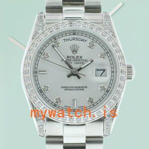 Rolex Day-Date Men’s M118389-0008 36mm Silver Dial Diamond Bezel: A Symbol of Prestige and Elegance